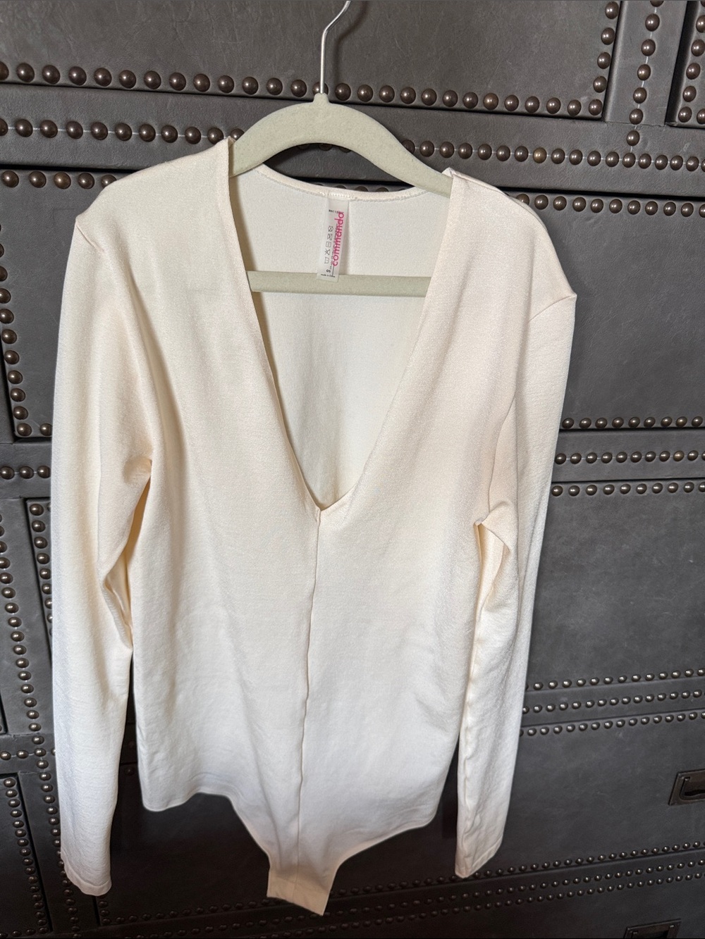 Commando Cream Long-Sleeve V-Neck Bodysuit